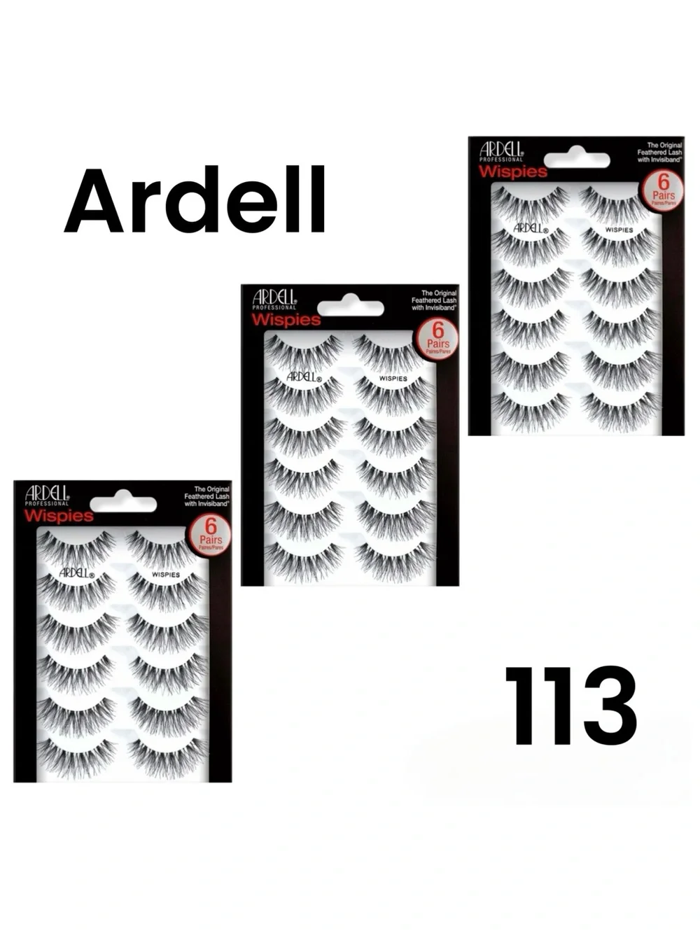 (3) Ardell 113 Wispies False Eyelashes 6-pair pack
